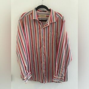 Tommy Bahama Long Sleeve Button Down Shirt Men’s Size XL Cotton Silk Blend